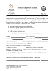 Document preview: Formulario De Solicitud Del Paciente Al Wyir - Wyoming (Spanish)