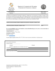 Formulario Exclusion Voluntaria Del Wyir - Wyoming (Spanish), Page 2