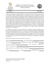 Document preview: Formulario De Revocacion De La Exclusion Voluntaria Del Wyir - Wyoming (Spanish)