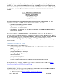 Tx-Dob Money Transmission License New Application Checklist (Company) - Texas, Page 2