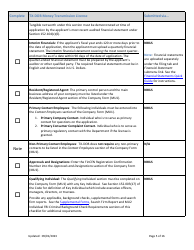 Tx-Dob Money Transmission License New Application Checklist (Company) - Texas, Page 5