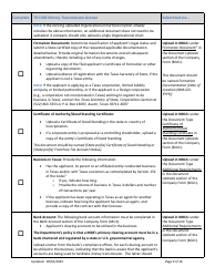 Tx-Dob Money Transmission License New Application Checklist (Company) - Texas, Page 9
