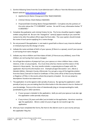 Form NAM101 Instructions - Application for Name Change and Other Relief - Minnesota, Page 2