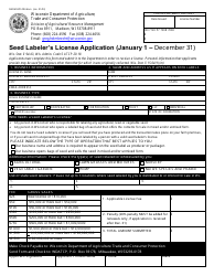 Document preview: Form DARM-BPI-004 Seed Labeler's License Application - Wisconsin