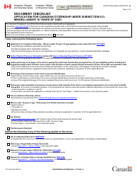 Form CIT0560 Document Checklist - Application for Canadian Citizenship Under Subsection 5(1) - Minors (Under 18 Years of Age) - Canada