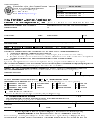 Form DARM-BACM-001 New Fertilizer License Application - Wisconsin