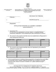 Document preview: Stipulation for Entry of Consent Judgment (Non-property) - Michigan