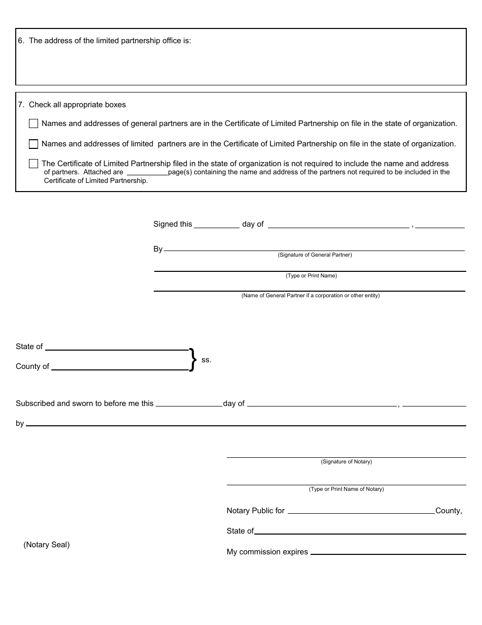 Form CSCL / CD-411 Application for Registration to Transact Business in Michigan for Use by Foreign Limited Partnerships - Michigan, Page 2