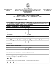 Document preview: Property Tax Appeal Answer Form - Valuation/Exemption/Classification Appeal - Michigan