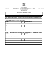 Tax Appeal Petition Form - Non-property Tax - Michigan
