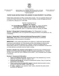 Tax Appeal Answer Form - Non-property Tax - Michigan, Page 3