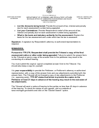 Tax Appeal Answer Form - Non-property Tax - Michigan, Page 4