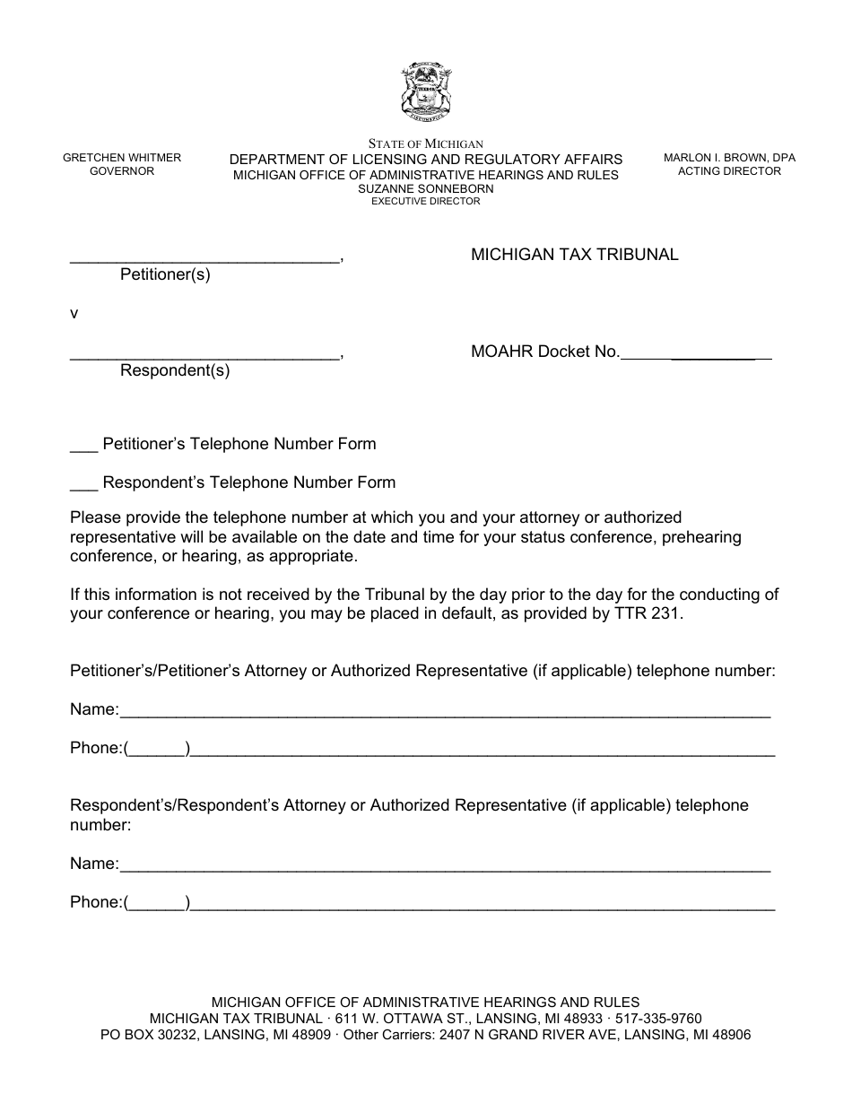 Request to Be Heard by Telephone - Michigan, Page 2