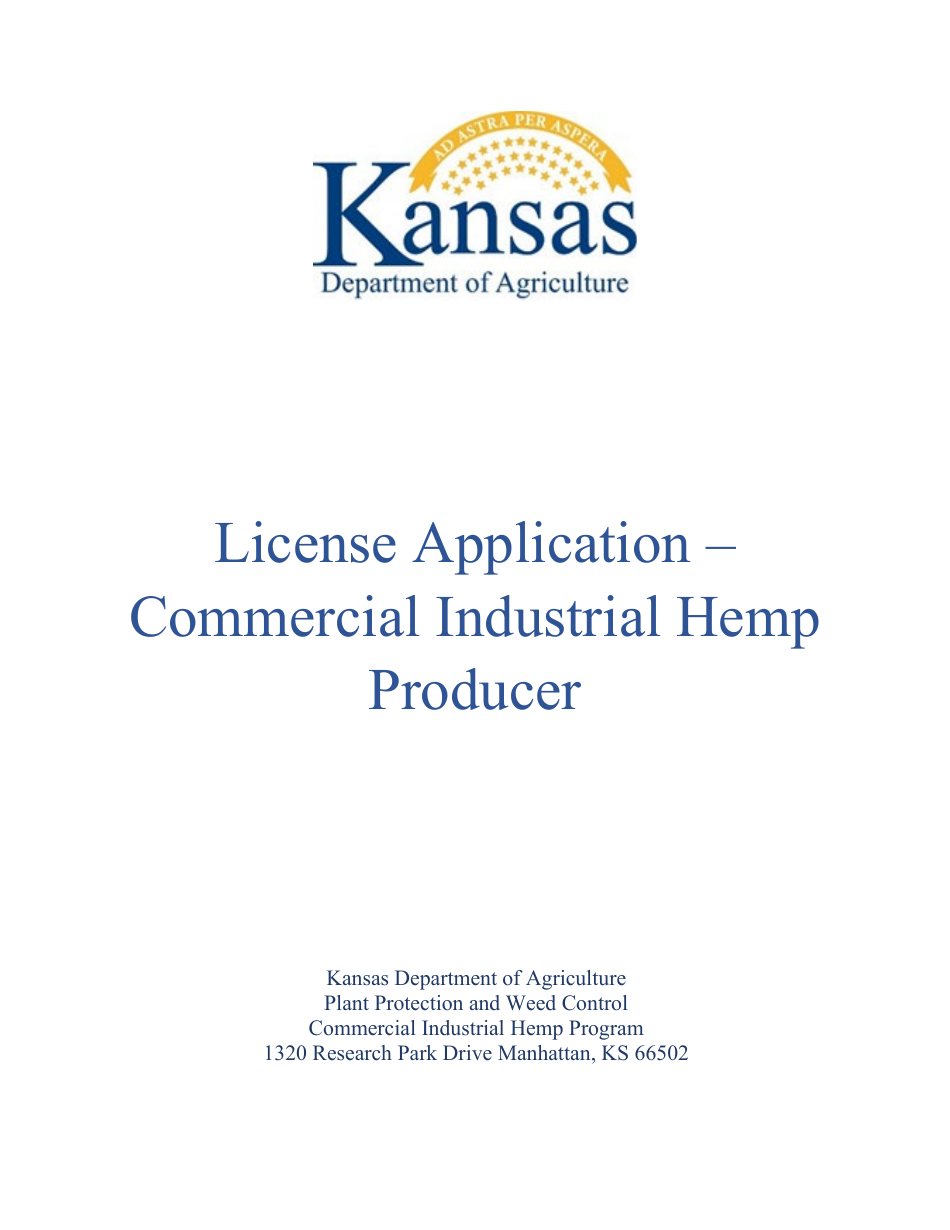 2024 Kansas Commerical Industrial Hemp Producer License Application