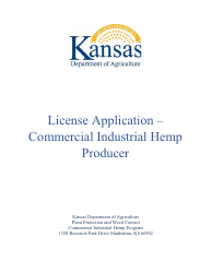 Commerical Industrial Hemp Producer License Application - Kansas