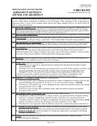 Document preview: DCM Form B-3A Preparation of Electronic Agreement Between Owner and Architect Checklist - Alabama