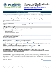 Document preview: Commercial Plumbing Service Line Permit Request - City of Austin, Texas