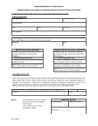 Document preview: Farmers Market Food Product Sampling Handler Certificate Application Form - Illinois