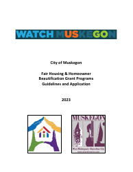 Document preview: Fair Housing & Homeowner Beautification Grant Programs Application - City of Muskegon, Michigan, 2023