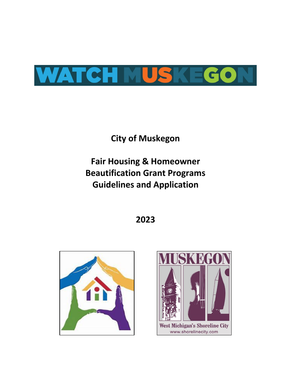Fair Housing  Homeowner Beautification Grant Programs Application - City of Muskegon, Michigan, Page 1