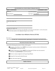 Document preview: Form CCT103 Conciliation Court Affidavit of Service - Minnesota