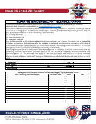 Indiana Fire Service Instructor - Recertification Form - Indiana