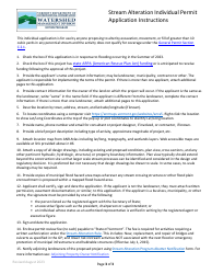 Individual Permit Application Form for Coverage Under the Stream Alteration Rule - Vermont, Page 3