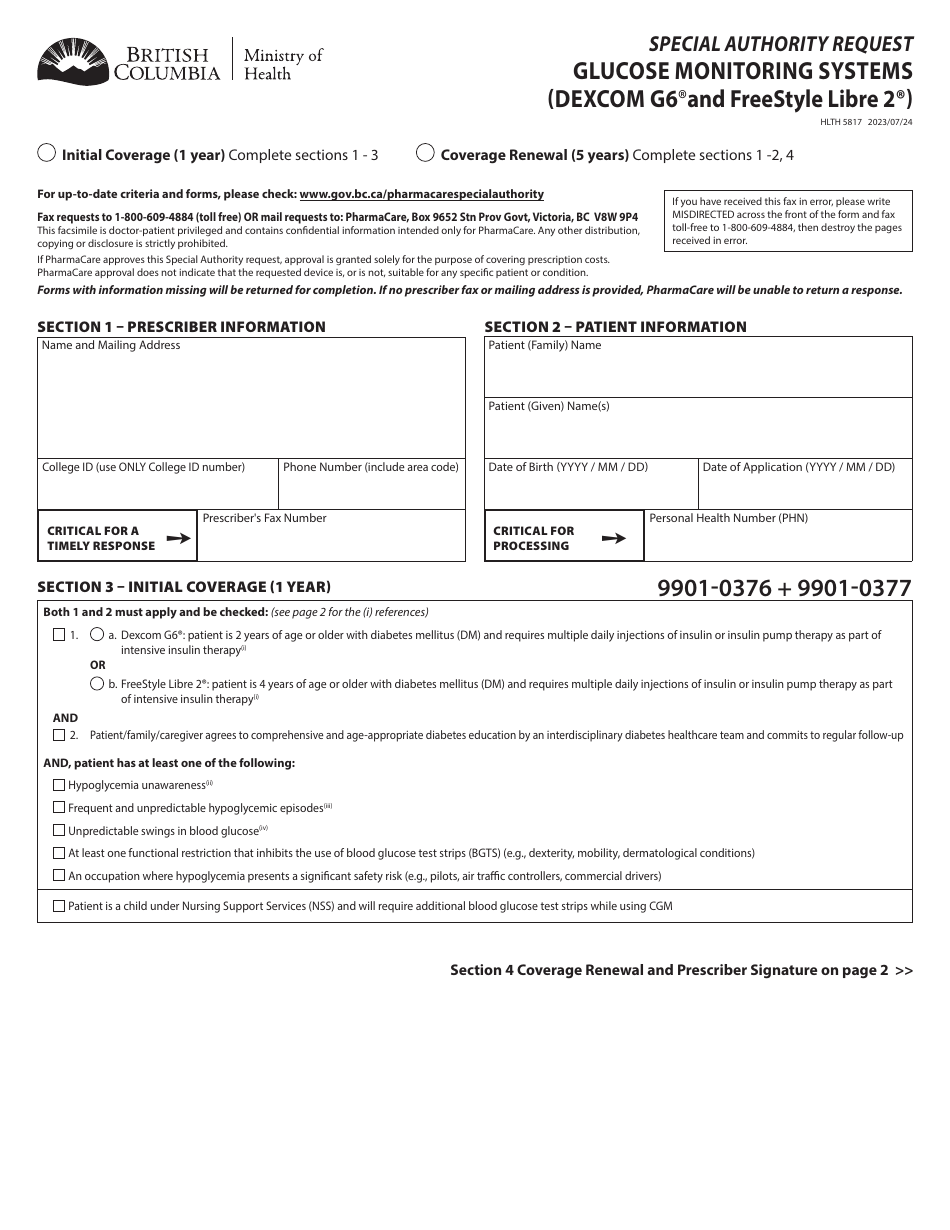 Form HLTH5817 - Fill Out, Sign Online and Download Fillable PDF ...