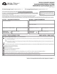 Form HLTH5817 Special Authority Request - Glucose Monitoring Systems (Dexcom G6 and Freestyle Libre 2) - British Columbia, Canada