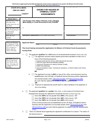 Document preview: Form WAC-O624.3 Order for Waiver of Criminal Court Assessments - Illinois