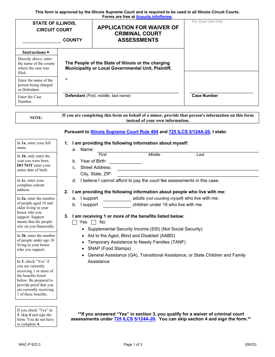 Form WACP623.3 Fill Out, Sign Online and Download Fillable PDF