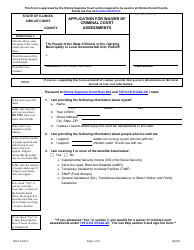Form WAC-P623.3 Application for Waiver of Criminal Court Assessments - Illinois