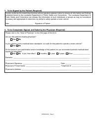 Form DPSMV2302 Medical Examination Form - Louisiana, Page 3