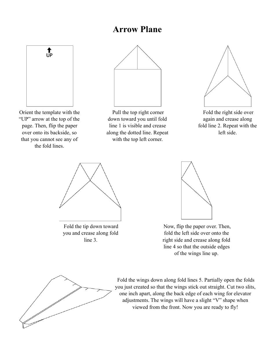 Arrow Plane Template Download Printable PDF | Templateroller