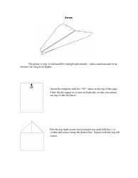 Document preview: Arrow Origami Plane Template