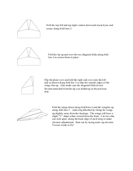 Classic Dart Origami Plane Template, Page 2