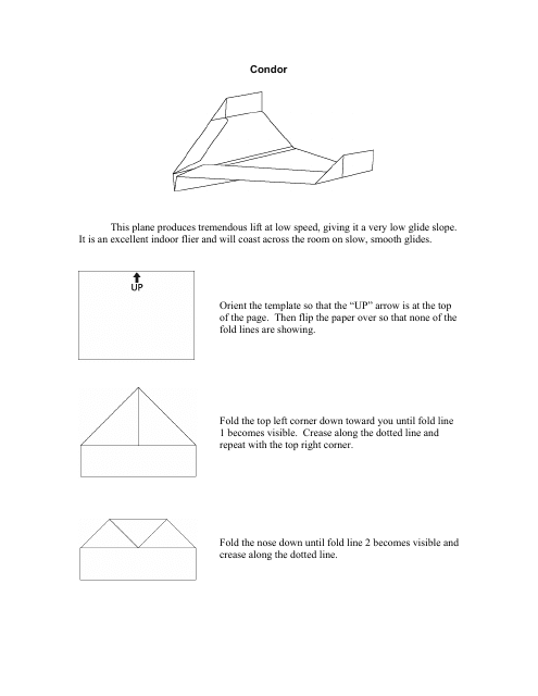 Origami Paper Plane Template - Condor Craft Design