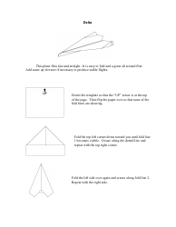 Delta Origami Plane Template