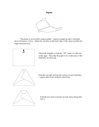 Document preview: Raptor Origami Plane Template