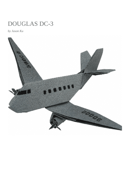 Template of a Douglas DC-3 Plane Piloted by Jason Ku