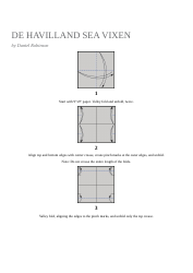 Document preview: De Havilland Sea Vixen Plane Template - Daniel Robinson