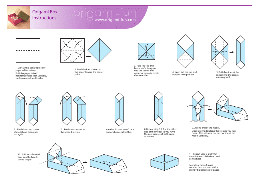 Origami Box Template - Violet