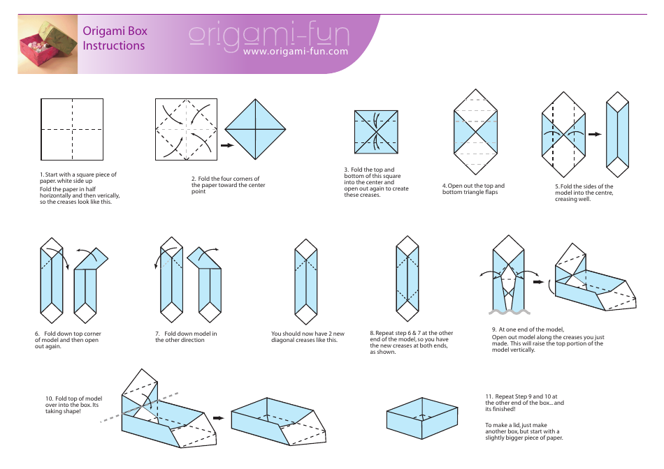 Origami Box Template - Violet Download Printable PDF | Templateroller