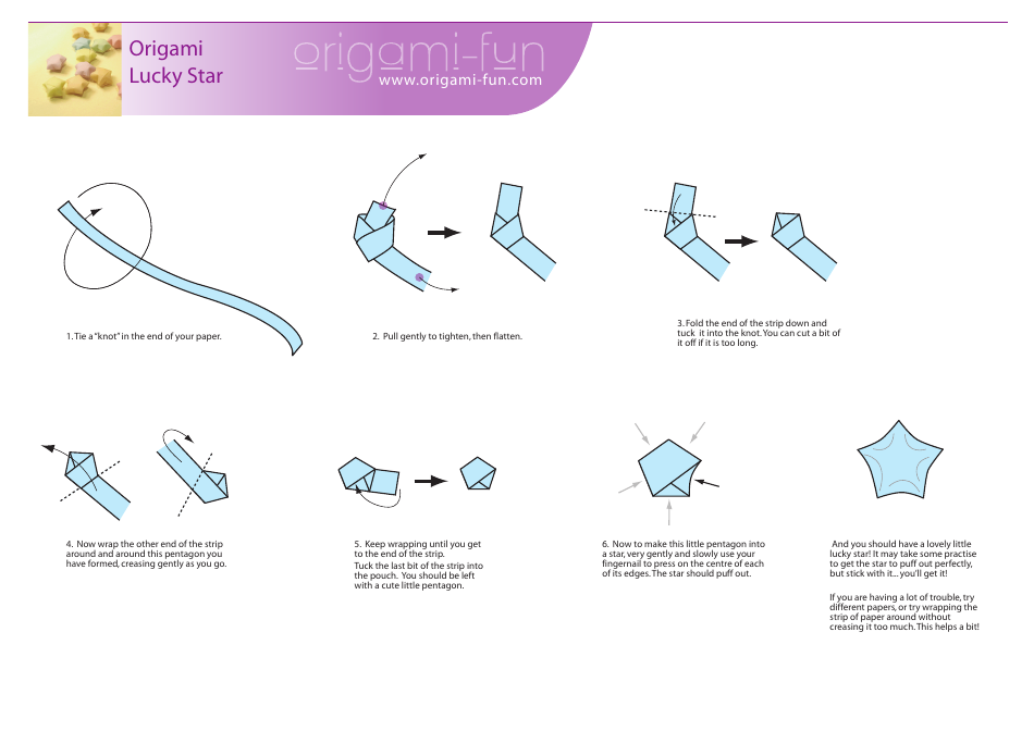 Origami Lucky Star Template - Download and print our free and easy-to-use Origami Lucky Star Template for a fun and artistic paper folding experience.