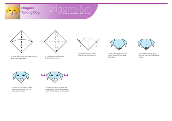 Document preview: Origami Talking Dog Template
