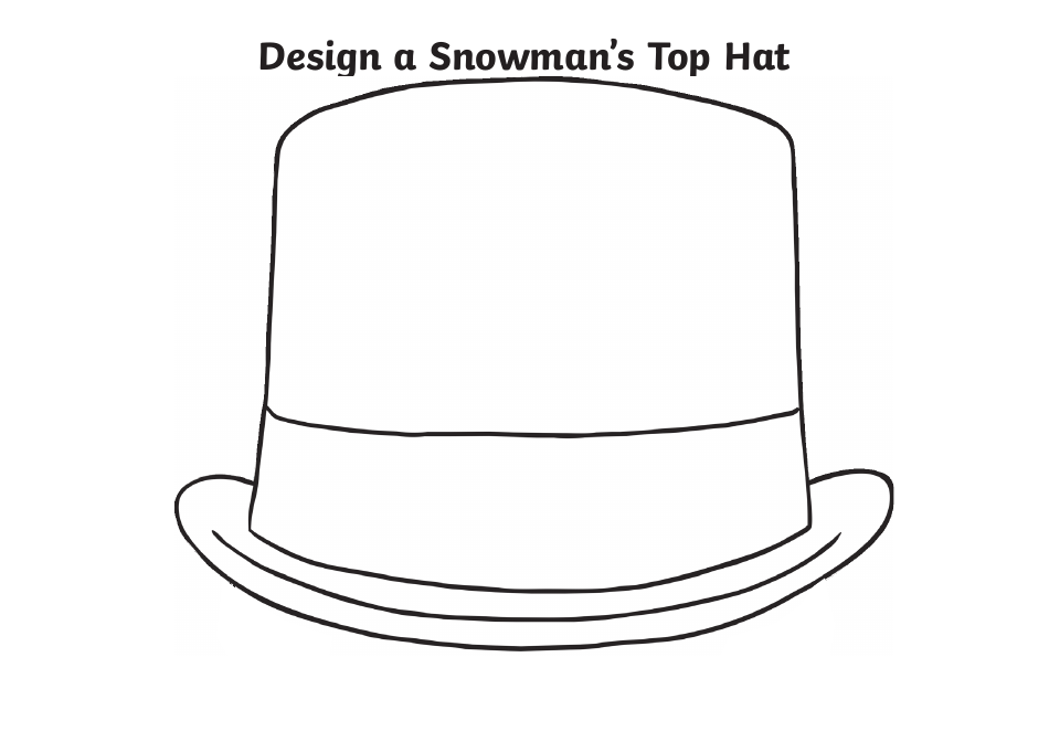 Snowman's Top Hat Design Template - Free Printable PDF