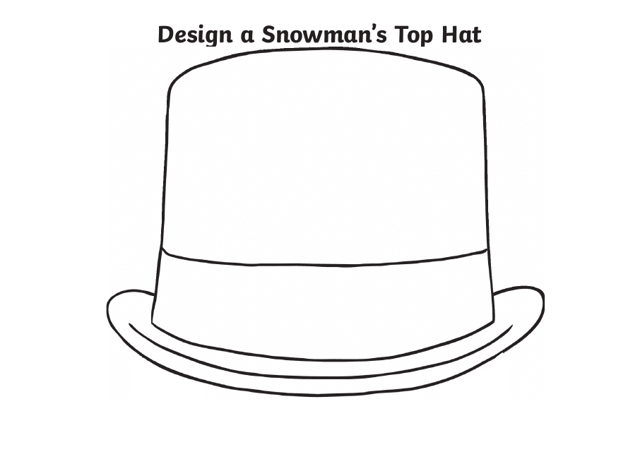 Snowman's Top Hat Design Template - Free Printable PDF
