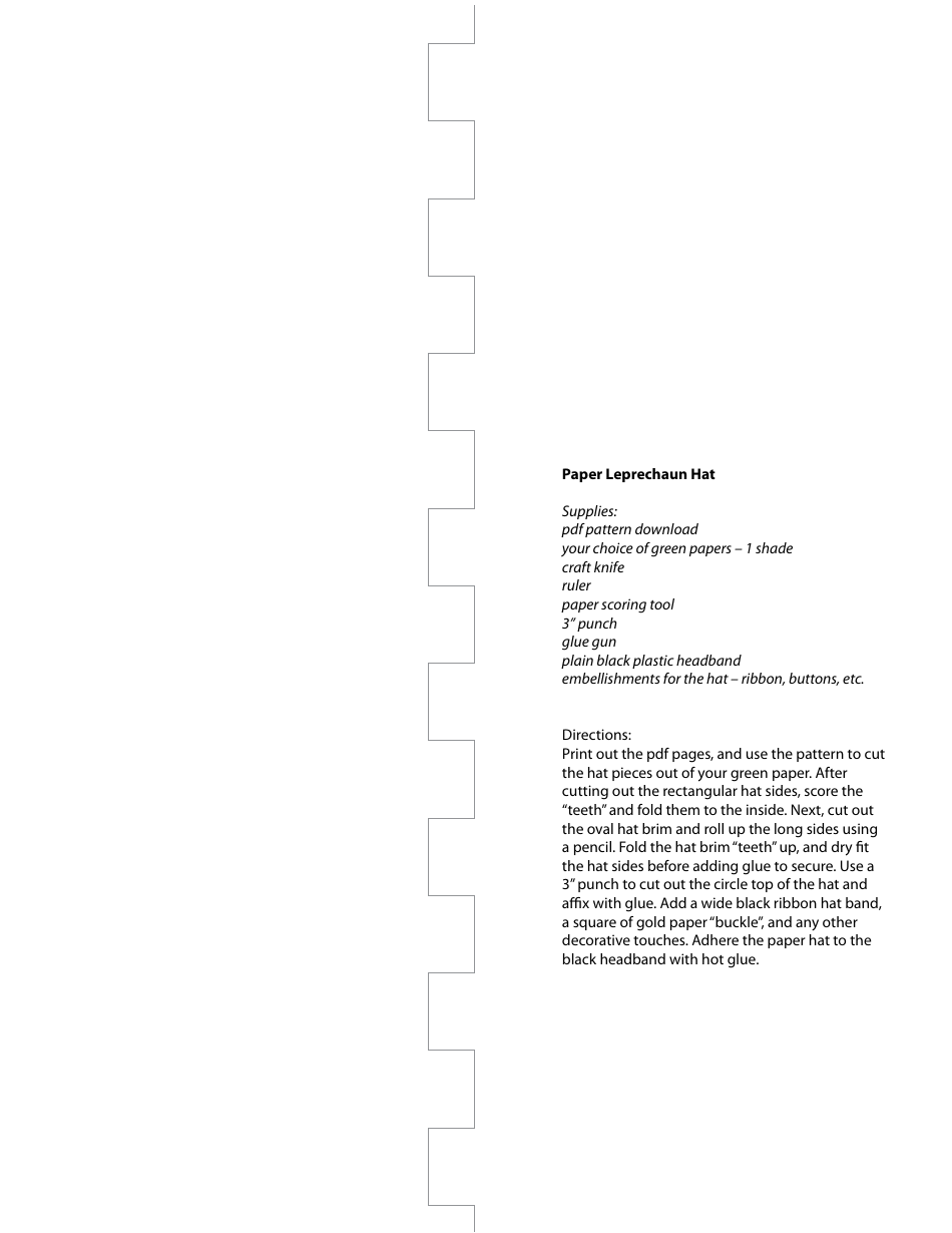 Paper Leprechaun Hat Template Download Printable PDF | Templateroller