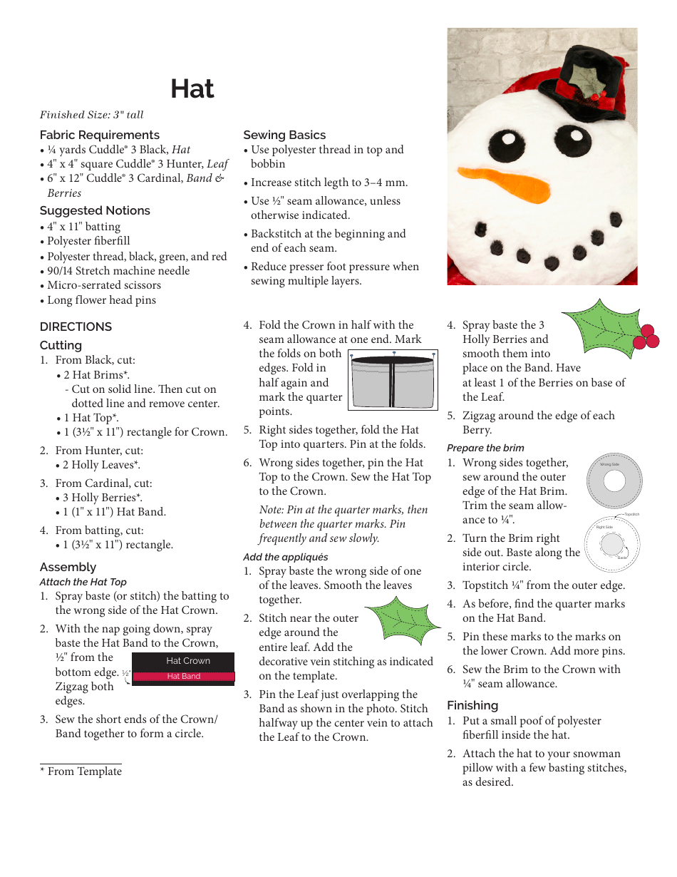 Snowman Hat Template - Varicolored