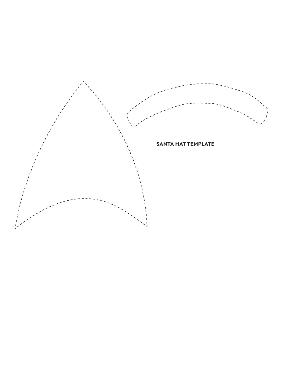 Santa Hat Template Black And White Download Printable PDF 